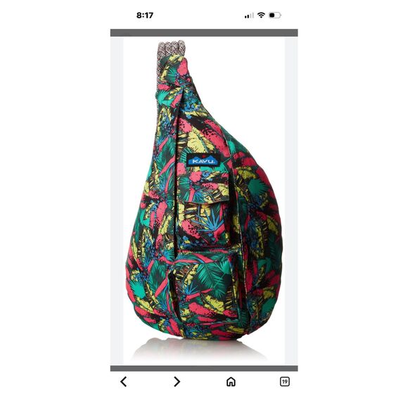 Kavu Rope Sling Crossbody Bag Tropical Greens - Picture 1 of 5